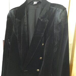 Venus Black Velvet Blazer - Size 14